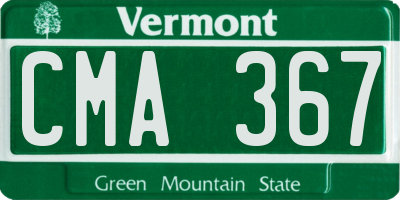 VT license plate CMA367