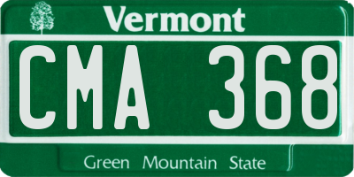 VT license plate CMA368