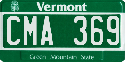 VT license plate CMA369