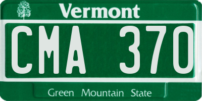 VT license plate CMA370