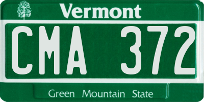 VT license plate CMA372
