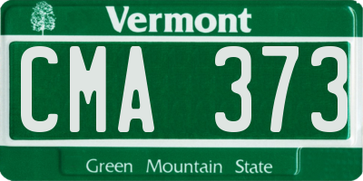 VT license plate CMA373