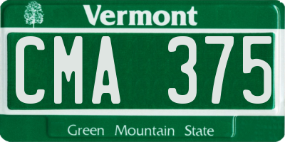 VT license plate CMA375