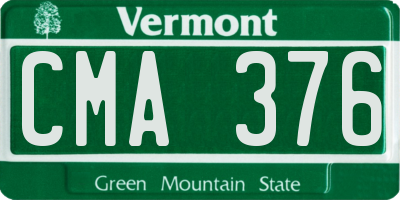 VT license plate CMA376