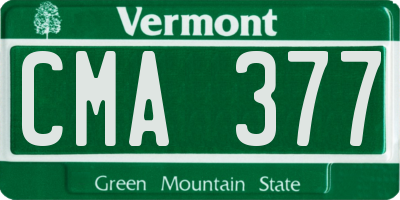 VT license plate CMA377