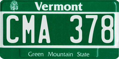 VT license plate CMA378