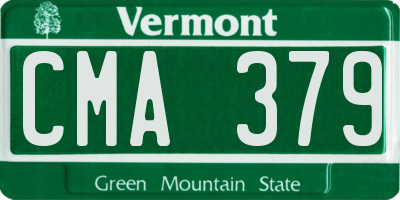 VT license plate CMA379