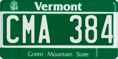 VT license plate CMA384