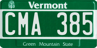 VT license plate CMA385