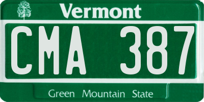 VT license plate CMA387