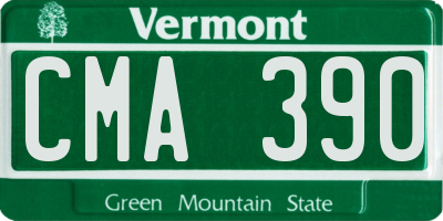 VT license plate CMA390