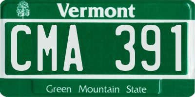 VT license plate CMA391