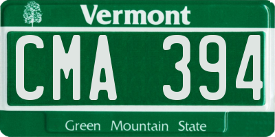 VT license plate CMA394