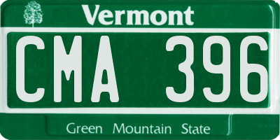 VT license plate CMA396