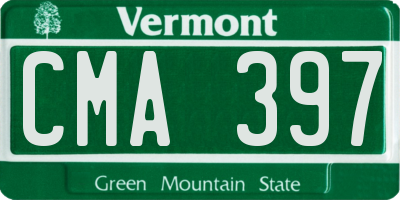 VT license plate CMA397