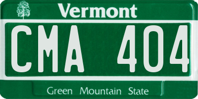 VT license plate CMA404