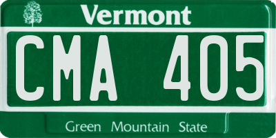 VT license plate CMA405