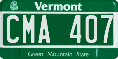 VT license plate CMA407