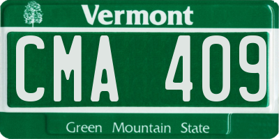 VT license plate CMA409