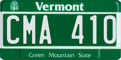 VT license plate CMA410