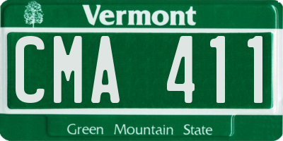VT license plate CMA411