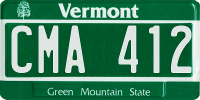 VT license plate CMA412