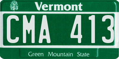 VT license plate CMA413