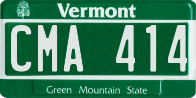 VT license plate CMA414