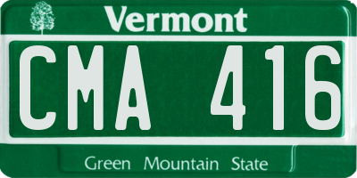 VT license plate CMA416