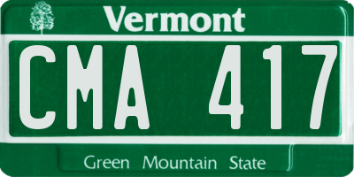 VT license plate CMA417