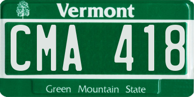 VT license plate CMA418