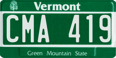 VT license plate CMA419