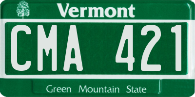 VT license plate CMA421
