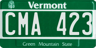 VT license plate CMA423