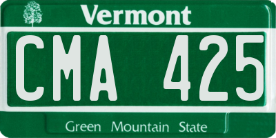 VT license plate CMA425