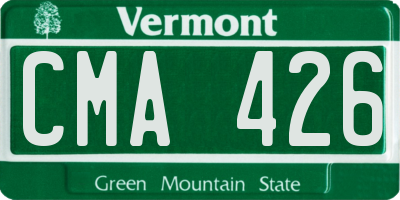 VT license plate CMA426