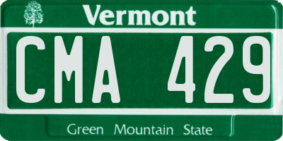 VT license plate CMA429