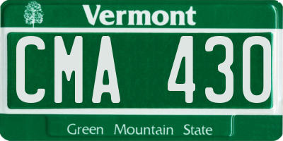 VT license plate CMA430