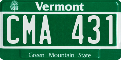 VT license plate CMA431
