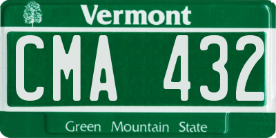 VT license plate CMA432