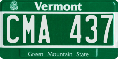 VT license plate CMA437