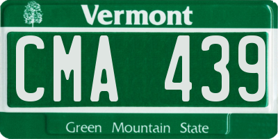 VT license plate CMA439