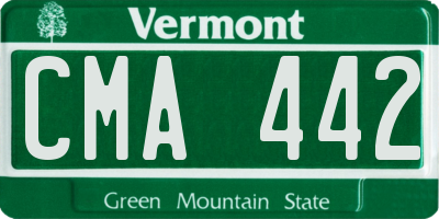 VT license plate CMA442