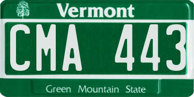 VT license plate CMA443