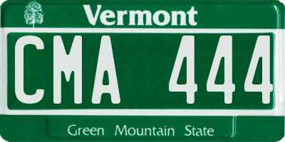 VT license plate CMA444
