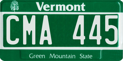 VT license plate CMA445
