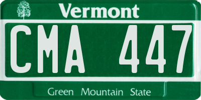 VT license plate CMA447