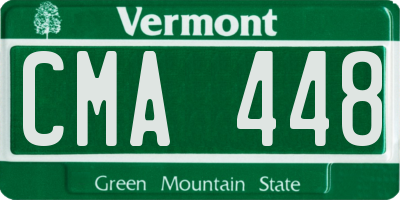 VT license plate CMA448