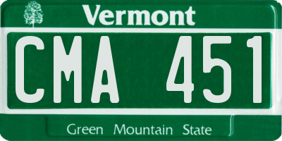 VT license plate CMA451