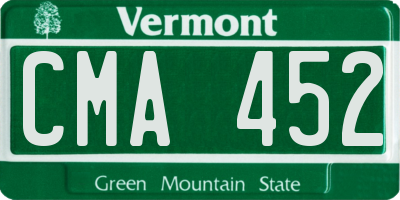 VT license plate CMA452